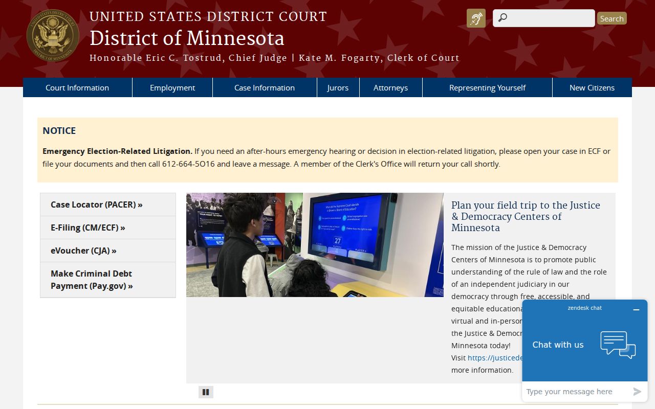 Martin County civil docket comparison with the United States District Court of Minnesota