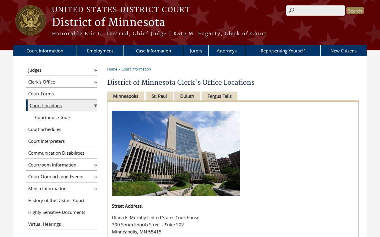 Martin County civil docket distinction from federal court locations