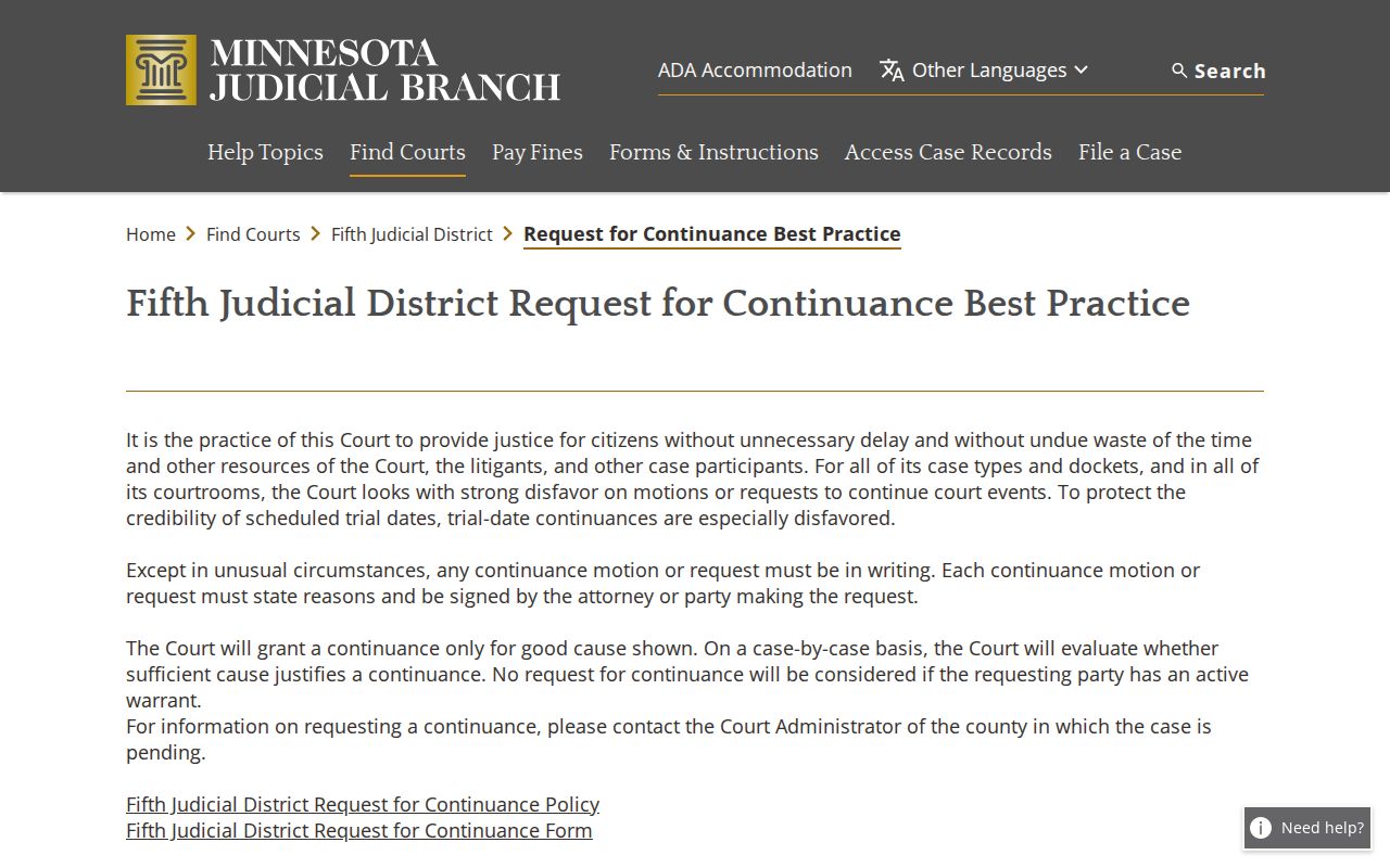 Trimont court docket research source for Martin County hearing settings